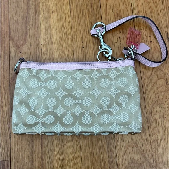 Coach Blush and Beige Signature Wristlet - Picture 2 of 5